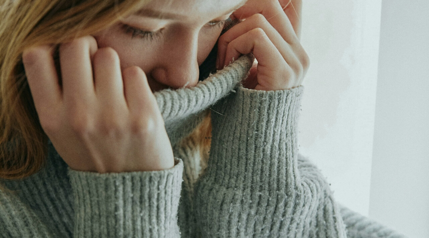Woman who is cold during winter