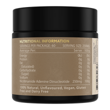 Load image into Gallery viewer, NAD+ Powder by TheAgeHack Nutritional Panel