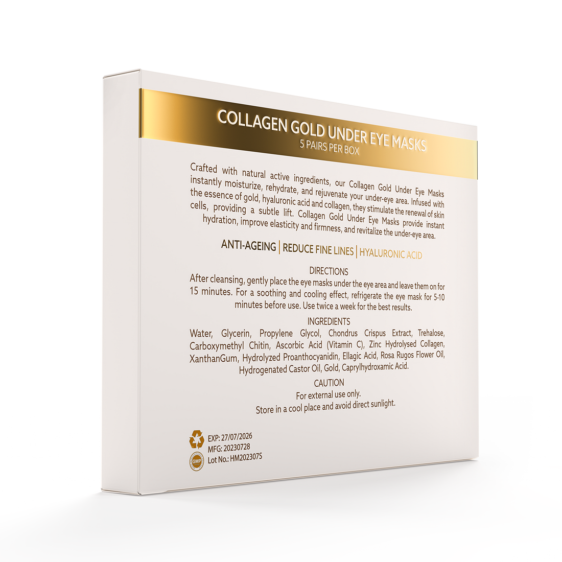 TheAgeHack Collagen Gold Under Eye Masks Nutrition and Ingredients