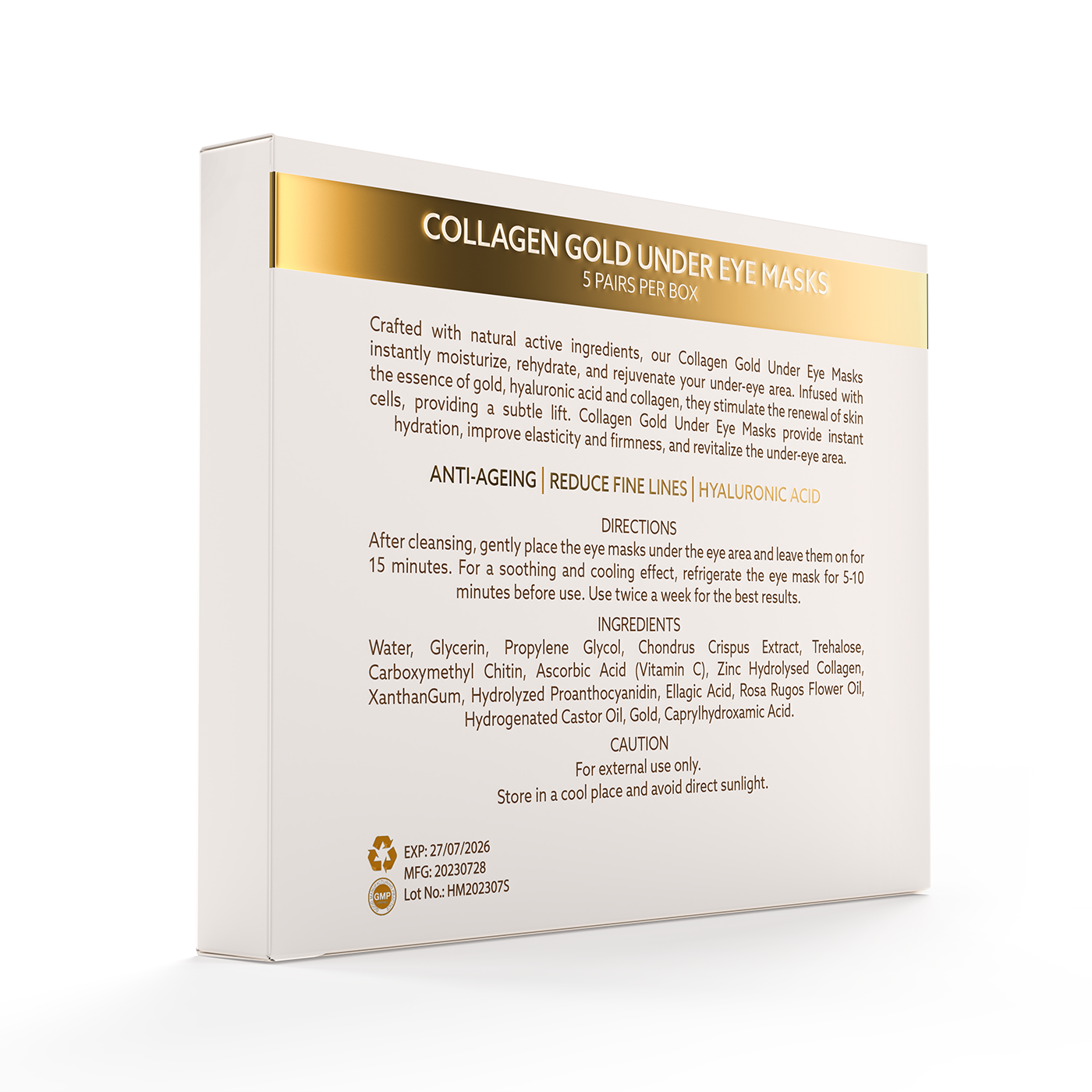 TheAgeHack Collagen Gold Under Eye Masks Nutrition and Ingredients
